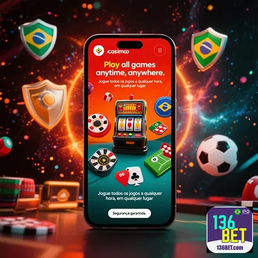 Imagem promocional do app 136bet mostrando opções de apostas e o site 136bet na tela do dispositivo
