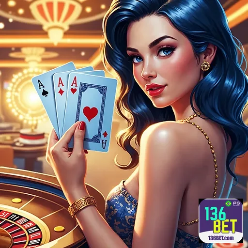 Imagem ilustrativa de um cassino online no 136bet, com jogos de azar e ambiente de cassino excitante